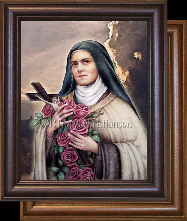 Vintage c.1930 Framed Lithograph shops of Saint Therese of Lisieux