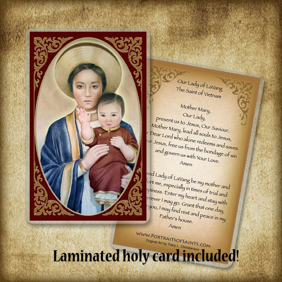 Our Lady of La Vang Pendant & Holy Card Gift Set - Portraits of Saints