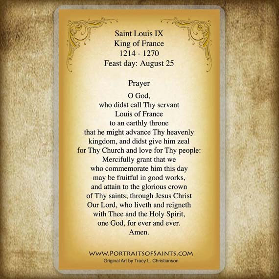 St. Louis King Of France Laminated Prayer Cards (Pack of 25)