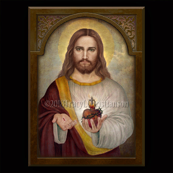 Deals Sacred Heart of Jesus Art Plaque, First Communion gift, Life of Jesus