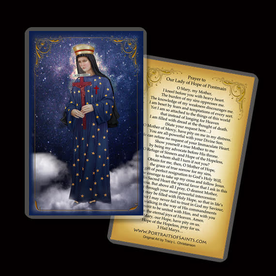 Our Lady of Pontmain Holy Card - Portraits of Saints