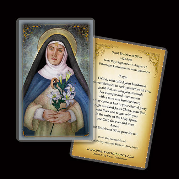 St. Beatrice of Silva Holy Card Portraits of Saints