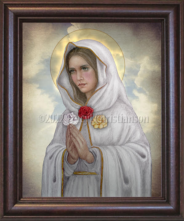 Blessed Virgin Mary, Rosa Mystica Framed, Elegant Vintage deals Framed