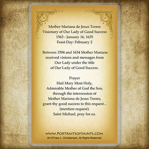 Venerable Mother Mariana de Jesus Torres Holy Card