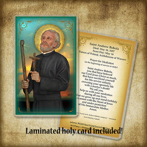 St. Andrew Bobola Plaque & Holy Card Gift Set