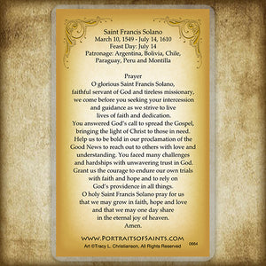 St. Francis Solano Holy Card