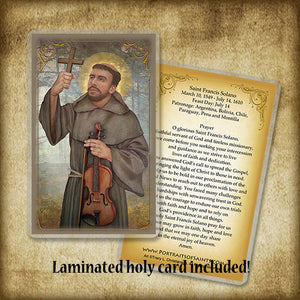 St. Francis Solano Pendant & Holy Card Gift Set