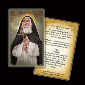St. Ingrid of Sweden Holy Card