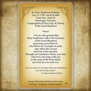 St. Mary Euphrasia Pelletier Holy Card