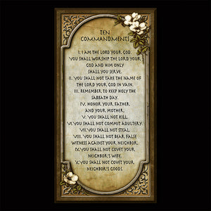 The Ten Commandments Inspirational Plaque