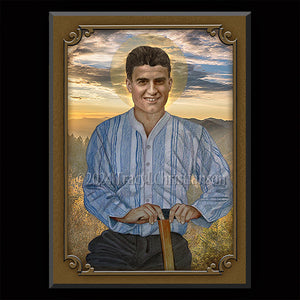 Bl. Pier Giorgio Frassati (B) Plaque & Holy Card Gift Set