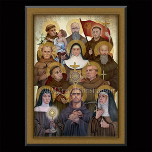 Franciscan Saints Plaque & Holy Card Gift Set