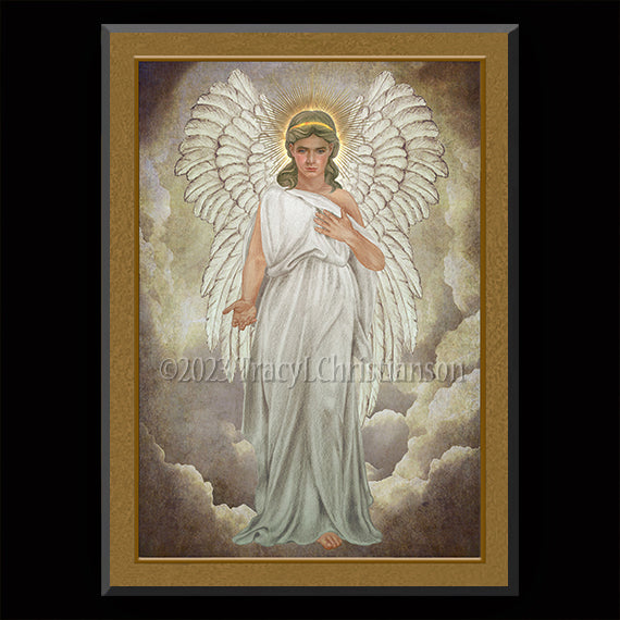 Guardian Angel Plaque & Holy Card Gift Set - Portraits of Saints