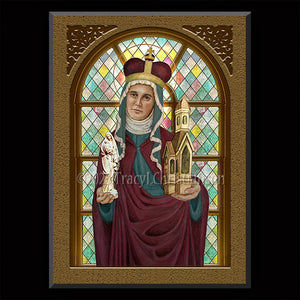 St. Hedwig of Silesia Plaque & Holy Card Gift Set