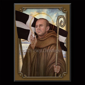 St. Piran Plaque & Holy Card Gift Set