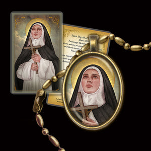 St. Ingrid of Sweden Pendant & Holy Card Gift Set