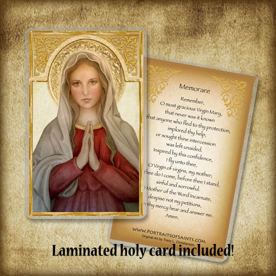 Mary, Mother of God Plaque & Holy Card Gift Set - Portraits of Saints