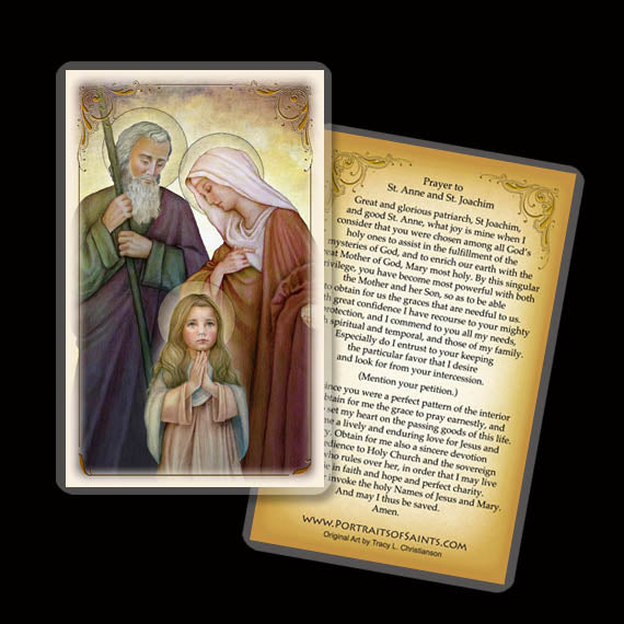 St. Joachim and St. Anne with the Child Mary Holy Card - Portraits of ...