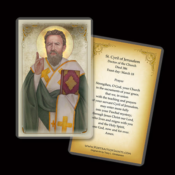 St. Cyril of Jerusalem Holy Card - Portraits of Saints