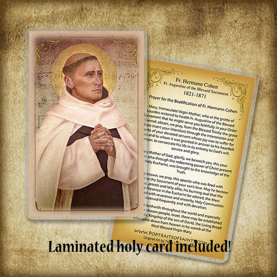 Fr. Hermann Cohen Plaque & Holy Card Gift Set - Portraits of Saints