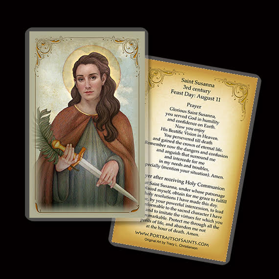 St. Susanna Holy Card - Portraits of Saints