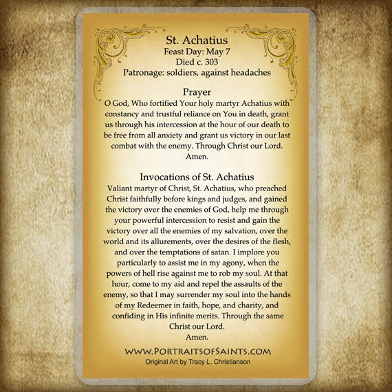 St. Achatius Holy Card - Portraits of Saints