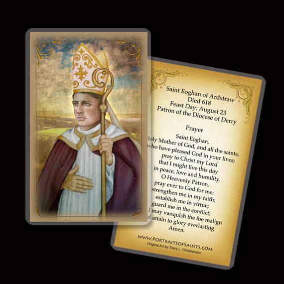 St. Eoghan of Ardstraw Holy Card - Portraits of Saints