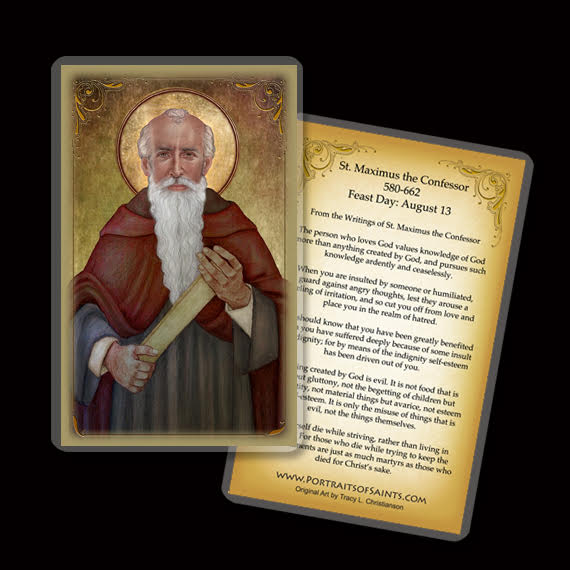 St. Maximus the Confessor Holy Card - Portraits of Saints