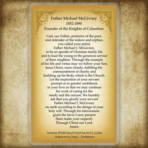 Bl. Fr. Michael McGivney Holy Card - Portraits of Saints