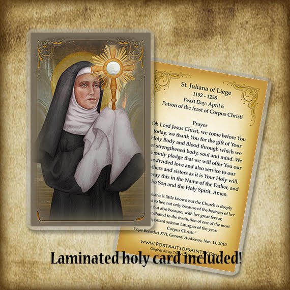 St. Juliana of Liege Pendant & Holy Card Gift Set - Portraits of Saints